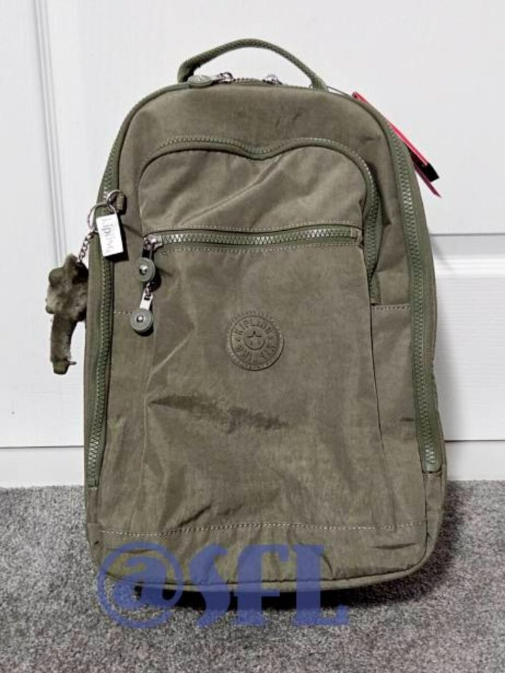 Kipling Seoul Cabin Backpack Almost Sage Travel Backpack Suitcase Hook Pockets